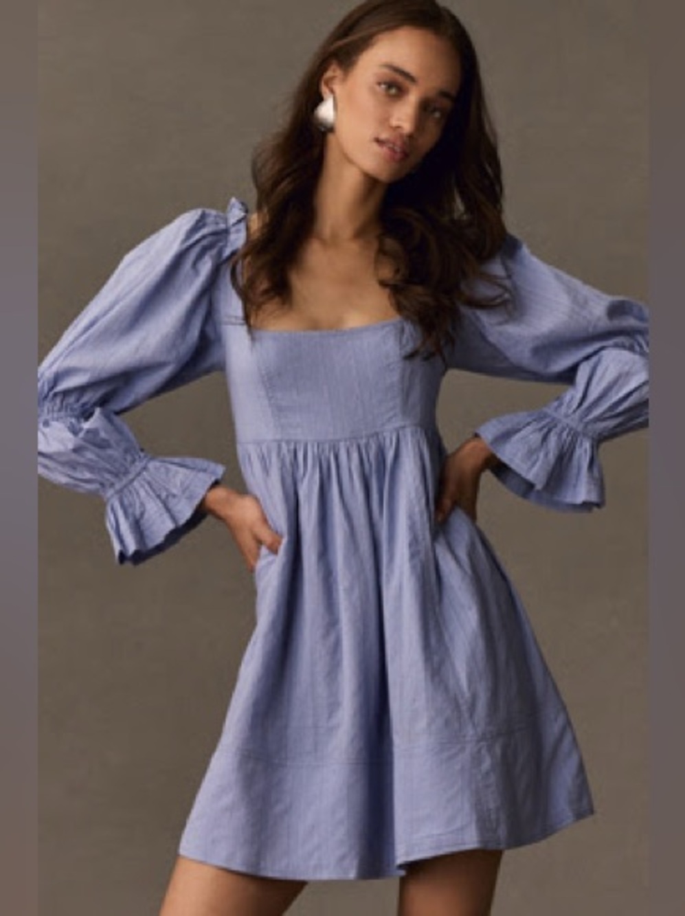 Anthropologie Pilcro Powder Blue Babydoll Mini Dress